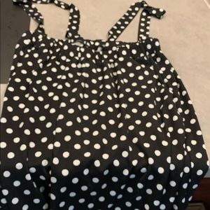 Shein. Suspender wide leg pants. Polka dot